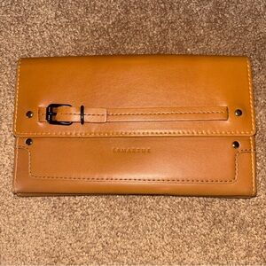 LAMARTHE Made in Italy Camel Phone Leather Wallet Luxury